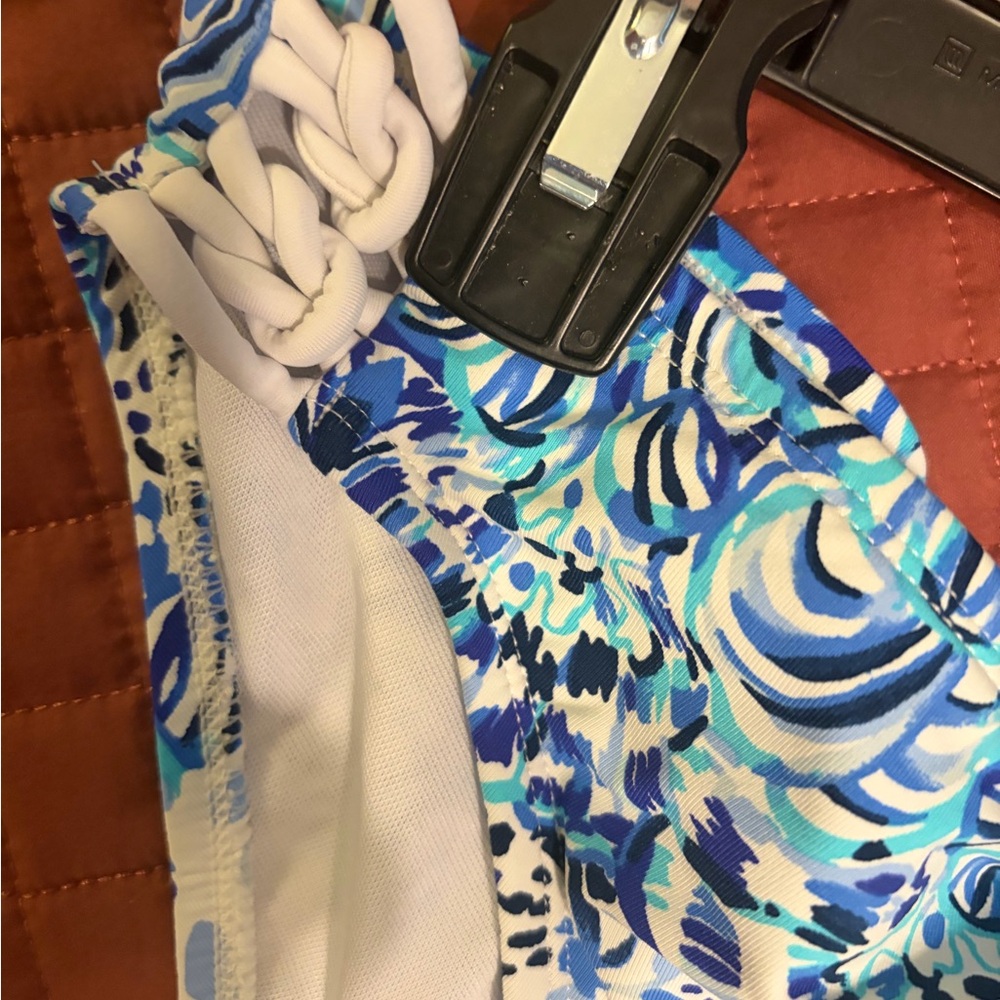 Lilly Pulitzer Blue and White Bikini- Top size 8, Bottom size 10 - Picture 6 of 9